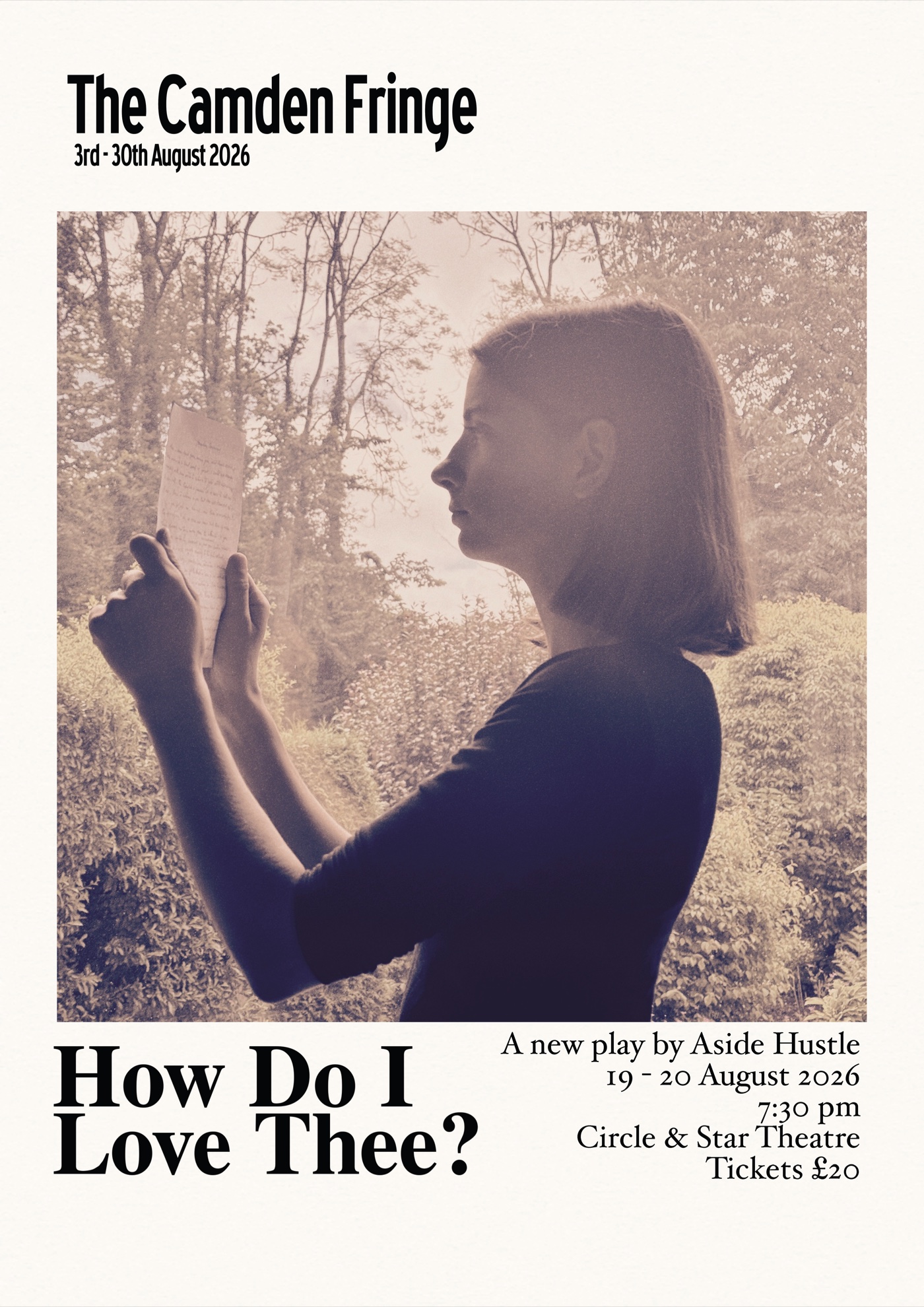How Do I Love Thee? — Camden Fringe poster